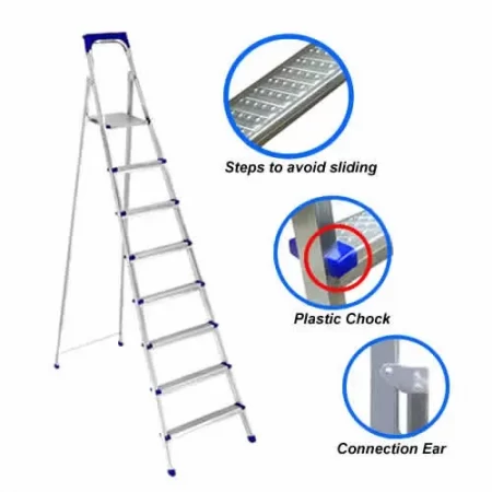 8-step aluminum ladder