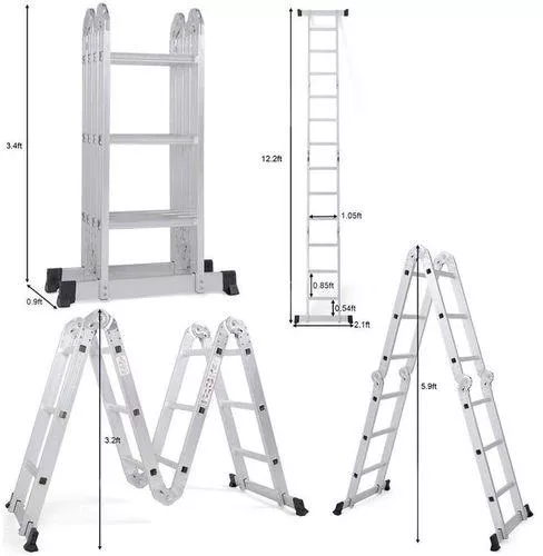 12ft Extra Heavy Aluminum Folding Ladder